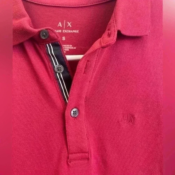 Armani Exchange Red Polo Shirt Size Small Lightweight/Summer - Picture 8 of 8